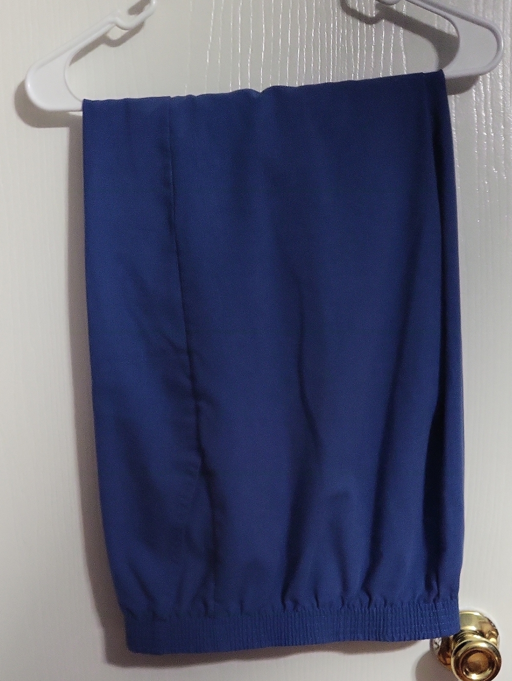 Ladies Royal Blue  with Side Pockets Pull Up Elastic Slacks #4137